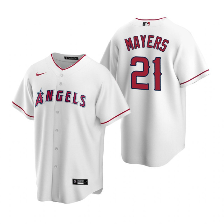 Mens Los Angeles Angels #21 Mike Mayers 2020 Home White Jersey Gift For Phillies Fans