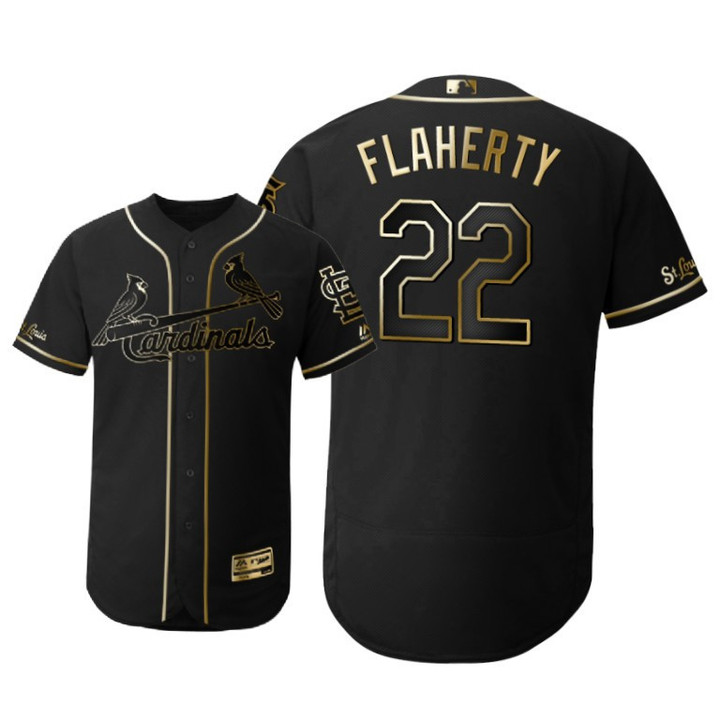 St. Louis Cardinals #22 Jack Flaherty Mlb 2019 Golden Edition Black Jersey Gift For Cardinals Fans