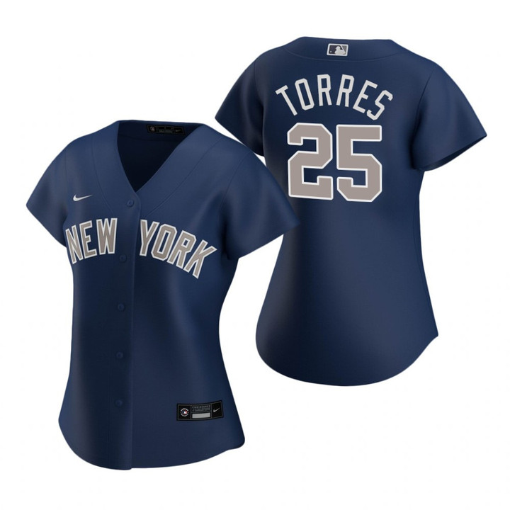 Womens New York Yankees #25 Gleyber Torres 2020 Navy Jersey Gift For Yankees Fans