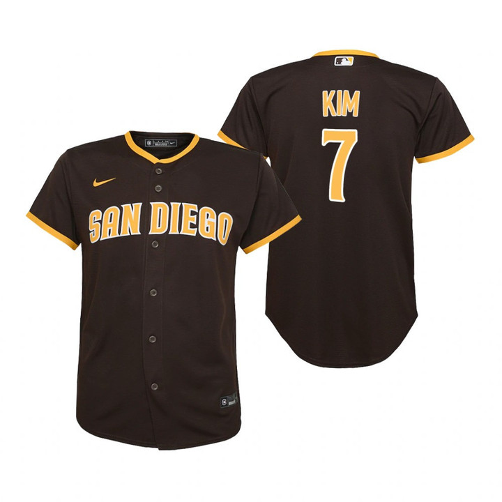 Youth San Diego Padres #7 Ha-Seong Kim 2020 Brown Jersey Gift For Padres Fans