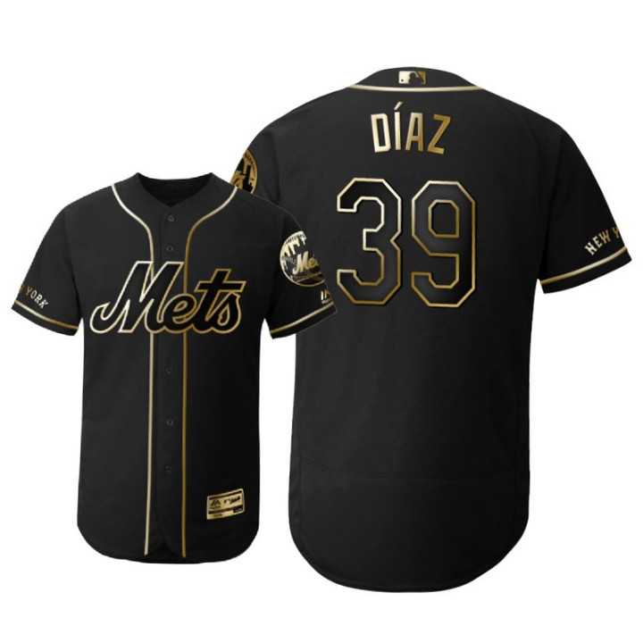 New York Mets #39 Edwin Diaz Mlb 2019 Golden Edition Black Jersey Gift For Mets Fans