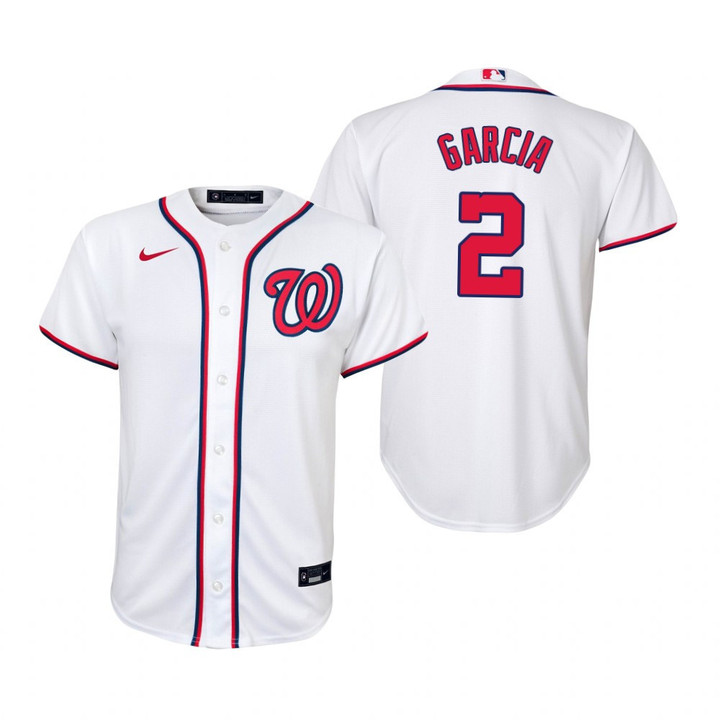 Youth Washington Nationals #2 Luis Garcia 2020 Alternate White Jersey Gift For Nationals Fans