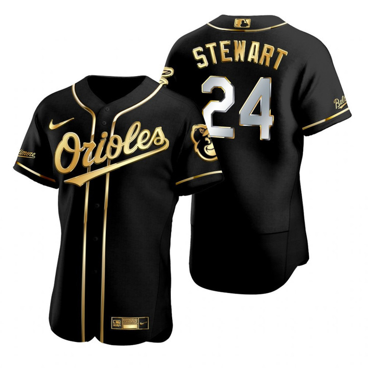 Baltimore Orioles #24 Dj Stewart Mlb Golden Edition Black Jersey Gift For Orioles Fans