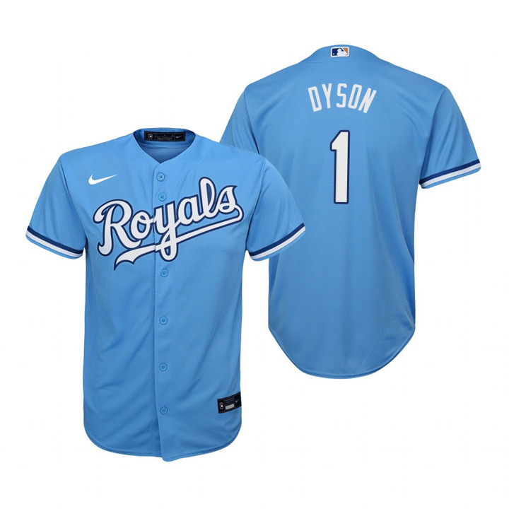 Youth Kansas City Royals #1 Jarrod Dyson Collection 2020 Alternate Light Blue Jersey Gift For Royals Fans