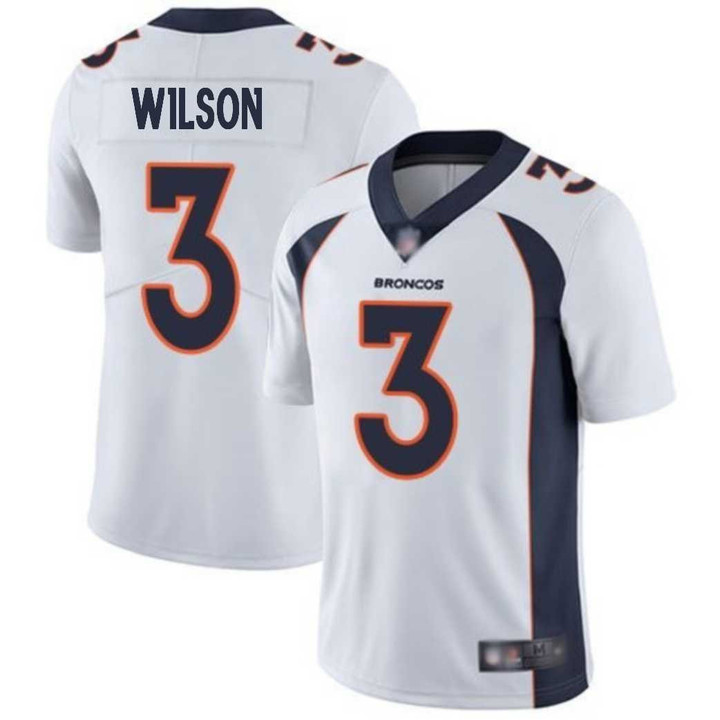 Denver Broncos Russell Wilson NFL Game White Jersey Gift For Broncos Fans