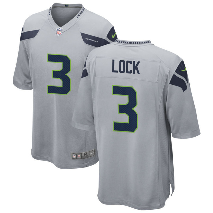 Seattle Seahawks Drew Lock 3 NFL Gray Alternate Game Jersey Gift For Seahawks Fans