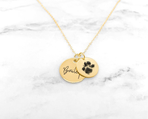 Paw Print Necklace • Custom Pet Necklace • Dog Necklace • Dog Paw Necklace