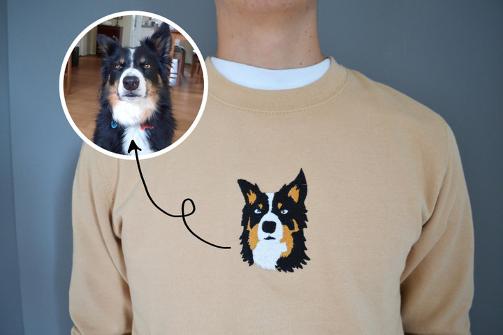 Dog Sweatshirt | Embroidered Cartoon