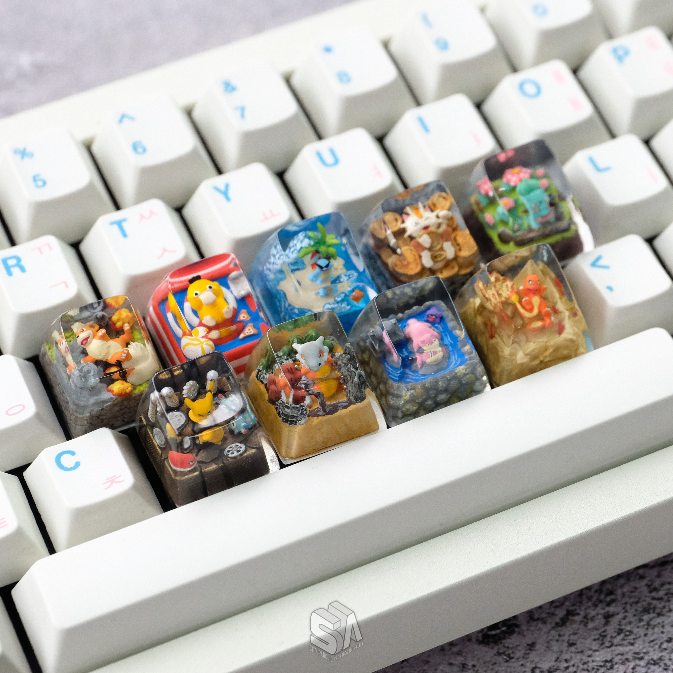 Pokemon Keycap Set | Artisan Keycap | Resin Keycap | Pokemon Gift | Custom Pokemon Keycap | Anime Keycap | cute keycap | dom keycap