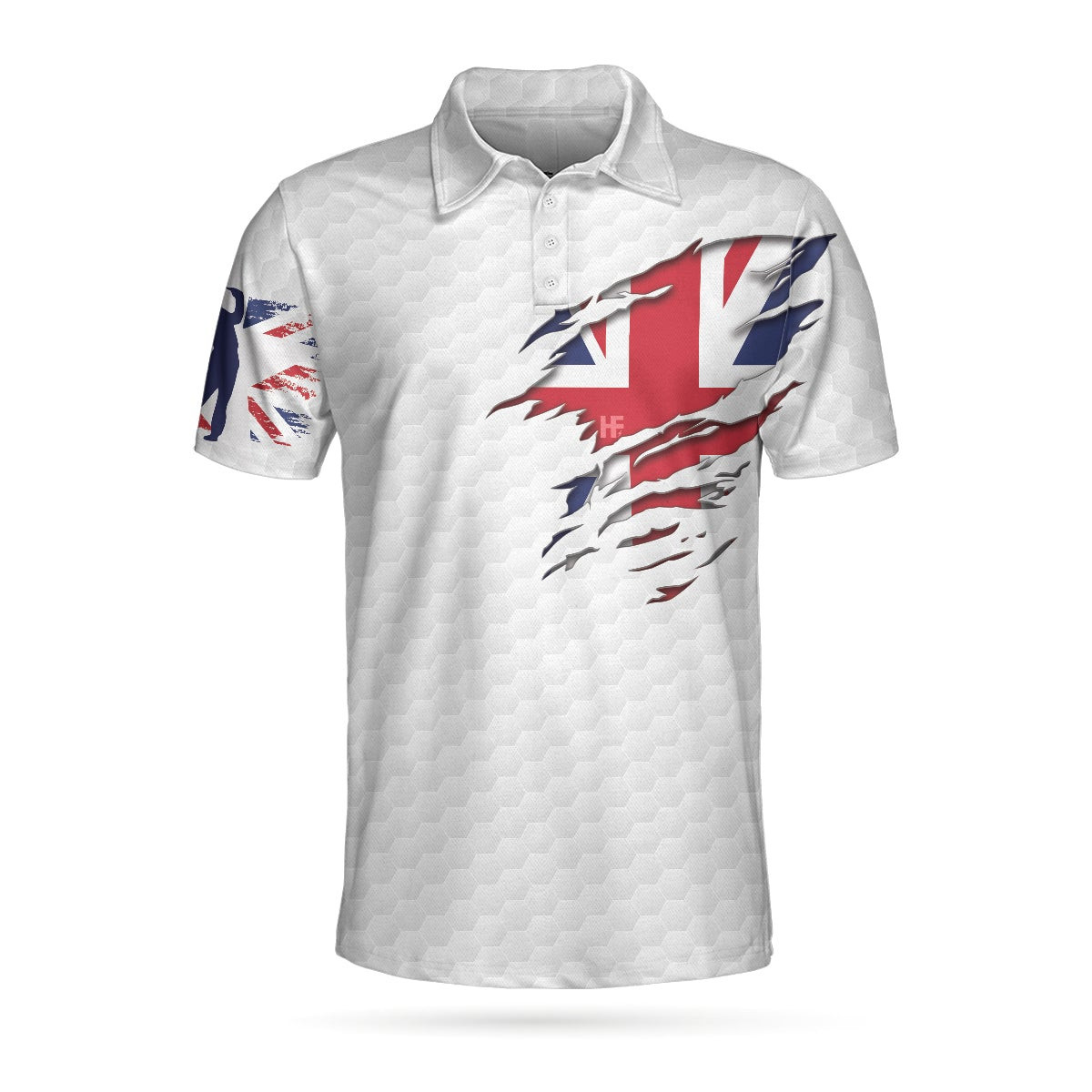 Golf Club United Kingdom Flag Polo Shirt Great Britain Union Jack Polo ...