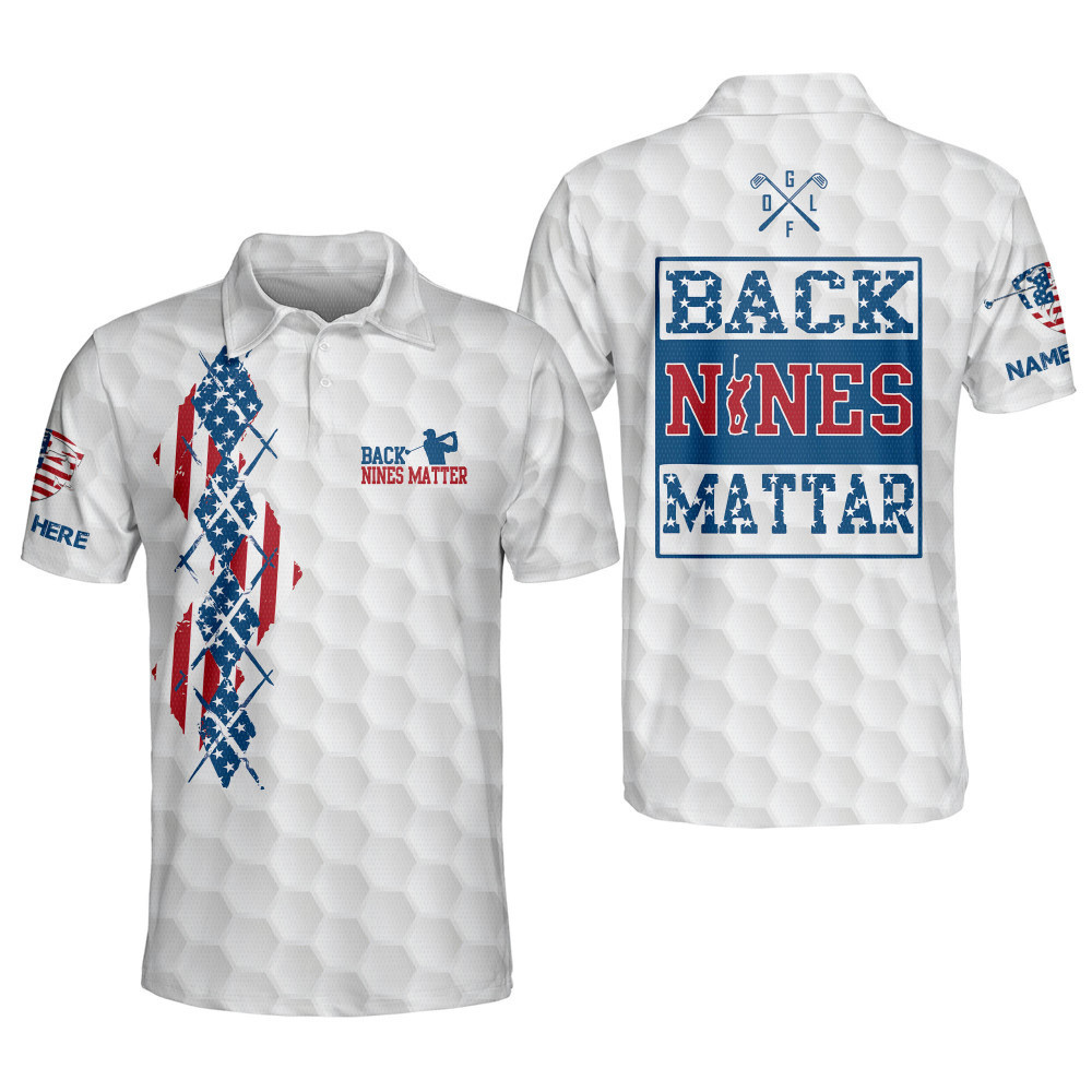 Personalized Crazy Golf Shirts for Men Back Nines Matter Mens Golf Shi ...
