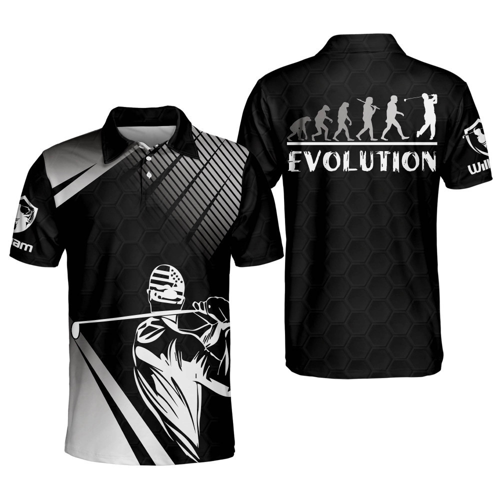 Personalized 3D Funny Golf Polo Shirts for Men Golf Evolution Mens Lig ...