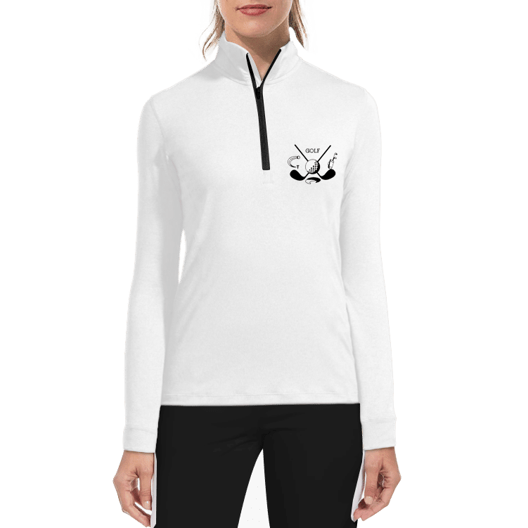 Womens Long Sleeve Golf Polo Shirt Black Golf Clubs - Gearcape