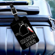 Black Cat Hands Off Luggage Tag