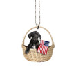 Great Dane With American Flag Ornament