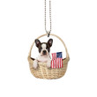 Boston Terrier With American Flag Ornament