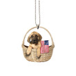 English Mastiff With American Flag Ornament