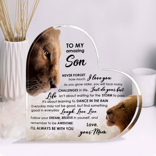 From Mom To My Son Heart Shape Plaque
