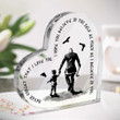 Viking Dad With Daughter Heart Shaped Plaque A1H101