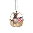 Pit Bull With American Flag Ornament
