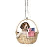 Beagle With American Flag Ornament