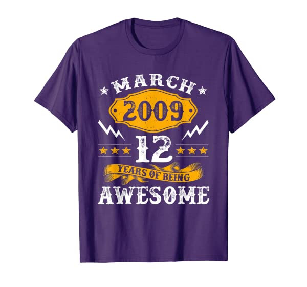 12th Birthday Decorations March 2009 Boy Girl 12 Years Old T-Shirt