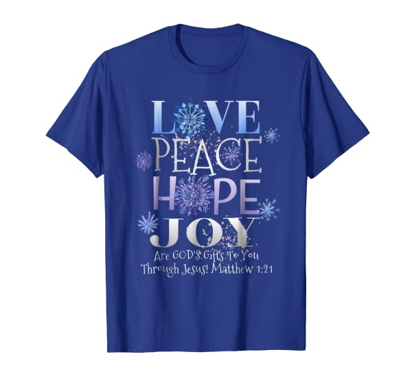 Christmas Bible Verse Shirts Love Peace Hope Joy Christian