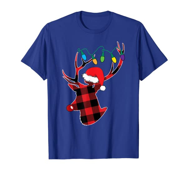 Christmas Deer Lumberjack Buffalo Plaid T-Shirt T-Shirt