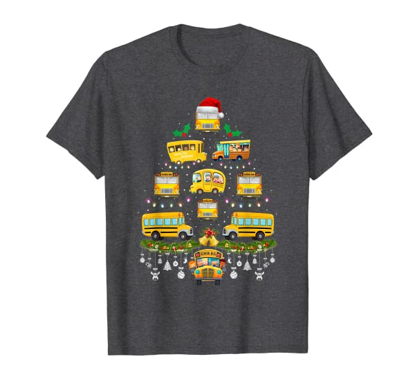 Christmas - Cute School Bus Christmas Tree T-Shirt