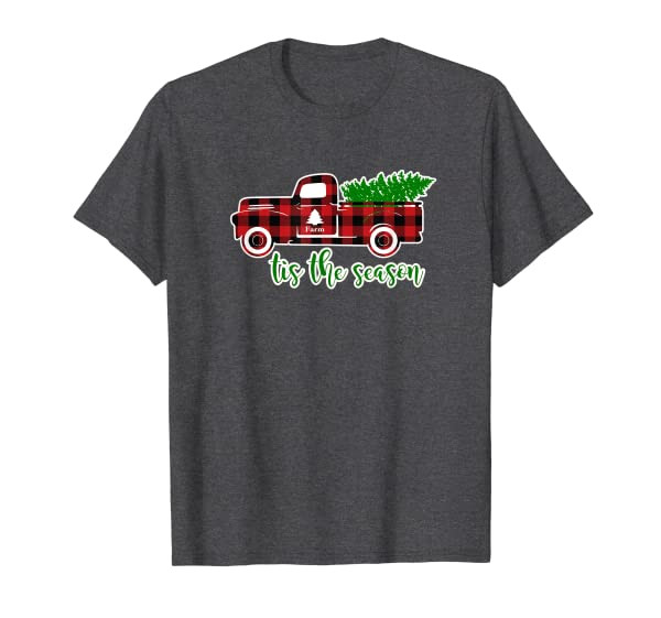 Christmas T-Shirt, Tis the Season Plaid Vintage Truck
