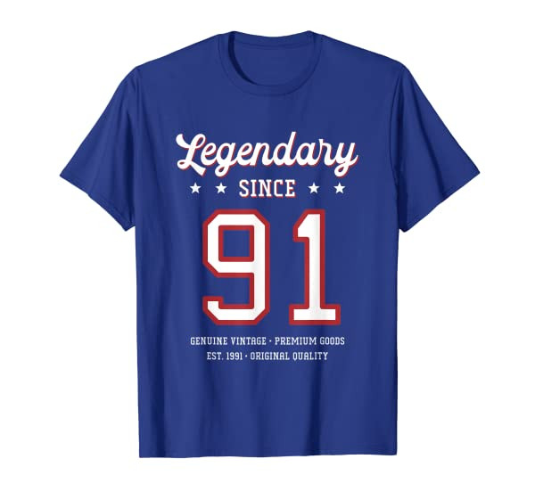 30th Birthday Gift Legendary Since 1991 T-Shirt
