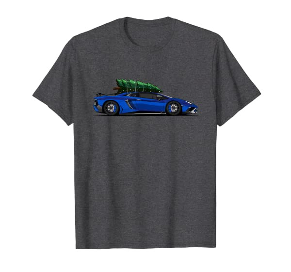 Christmas Tree On Tuning Car Xmas Ugly Sweater Pullover Look T-Shirt