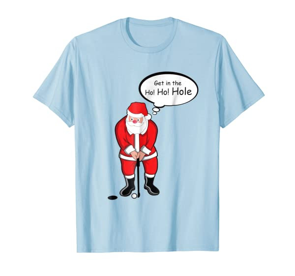 Christmas Golfing T-Shirt Santa Xmas Gift Idea for Golfers