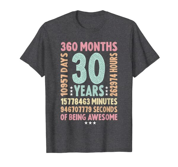 30th Birthday 30 Years Old Vintage Retro - 30 yr old T-Shirt