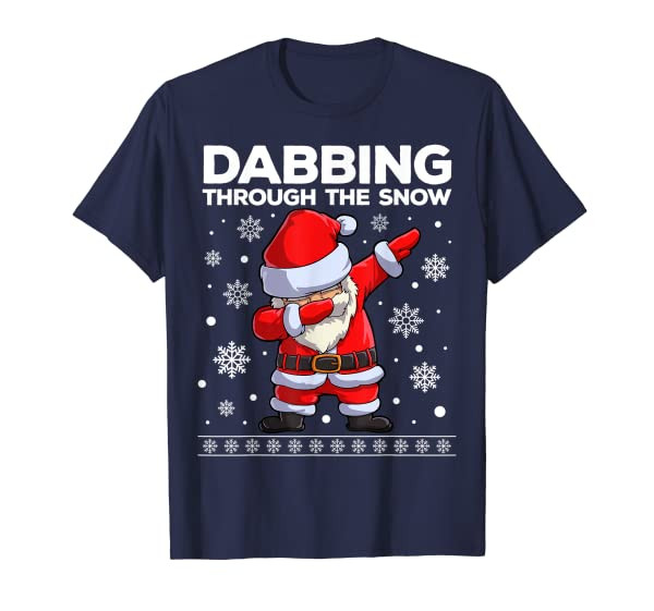 Christmas Santa Dabbing Through The Snow Xmas Kids Boys Dab T-Shirt