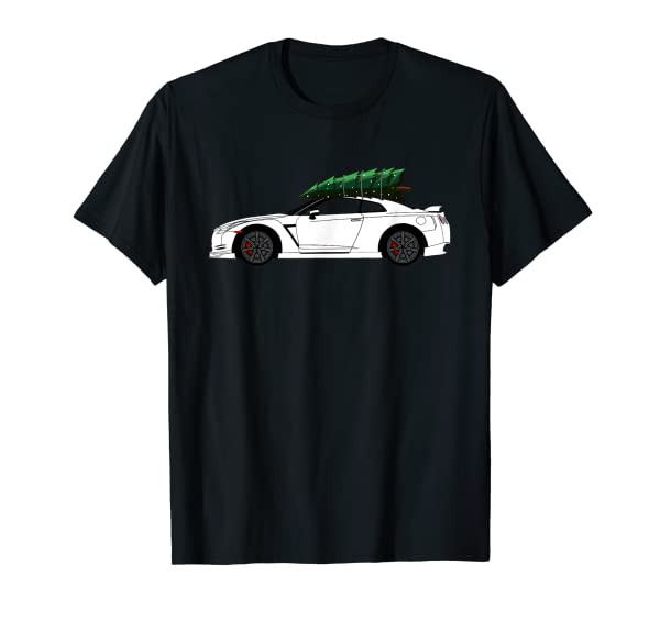 Christmas Tree On Tuning Car Xmas Ugly Sweater Pullover Look T-Shirt