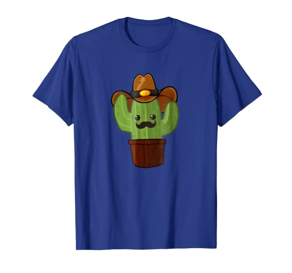 Funny Cowboy Cactus Mustache Succulent Spiny Cute T-Shirt