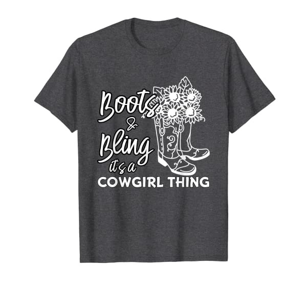 Funny Cowgirl Boots & Bling Womens Country Life Cowgirls T-Shirt