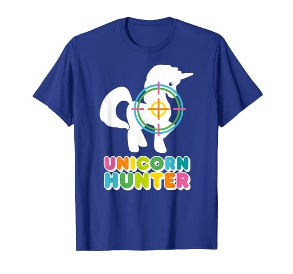 Funny Cute Unicorn Hunter Rainbow Target Novelty Costume T-Shirt