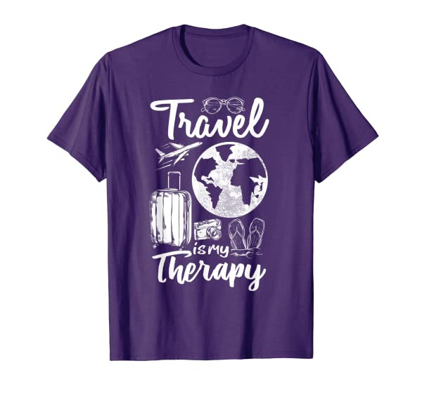 Traveling Camping Trip World Traveler Travel Is My Therapy T-Shirt