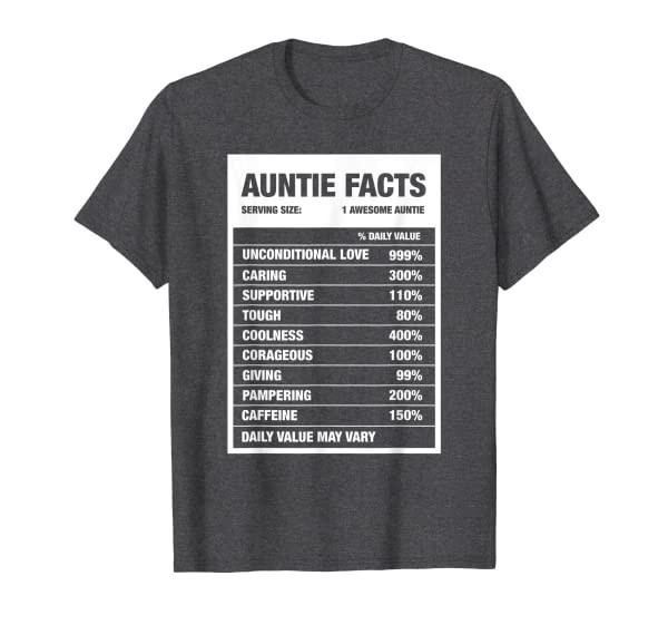 Funny Auntie Nephew Niece Aunt Week Auntie Facts Gift T-Shirt