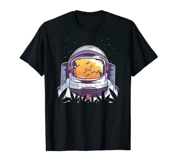 Funny Astronaut smoking Weed T-Shirt