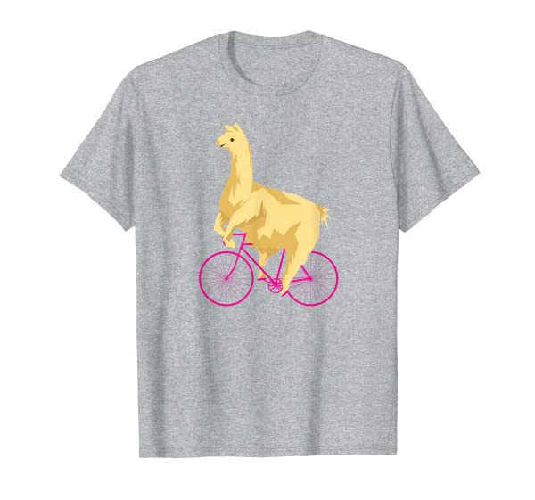 Funny Alpaca Bicycle Pink Bike Llama Ironic Hipster T-Shirt