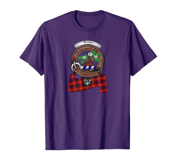 Fraser Scottish Clan Badge & Tartan T-Shirt
