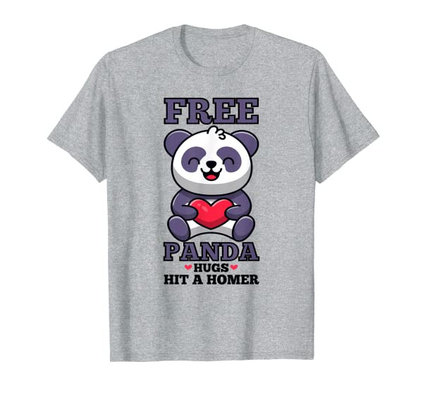 Free panda hugs braves hit a homer Cute Kawaii Panda Lovers T-Shirt
