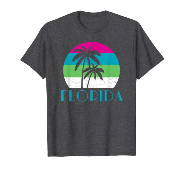 Florida Vacation Vintage Retro Sun and Palm Tree T-Shirt