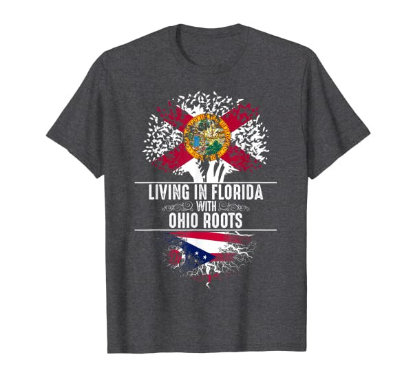 Florida Home Ohio Roots State Tree Flag Love Gift T-Shirt