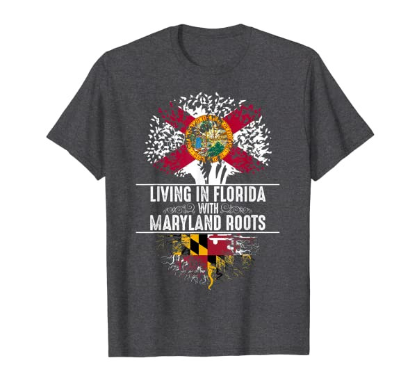 Florida Home Maryland Roots State Tree Flag Shirt Love Gift