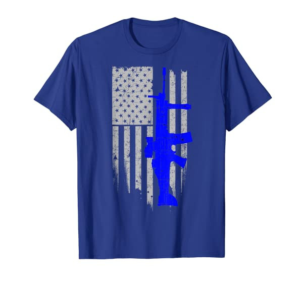 FN SCAR Stars & Stripes Flag Shirt Blue