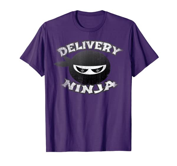 Food Delivery Pizza Mailman Truck Driver Multitasking Ninja T-Shirt